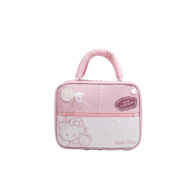 Sanrio hello kitty bonito saco de cosméticos de higiene pessoal kulomie impressão dos desenhos animados grande capacidade saco de armazenamento de roupas de viagem