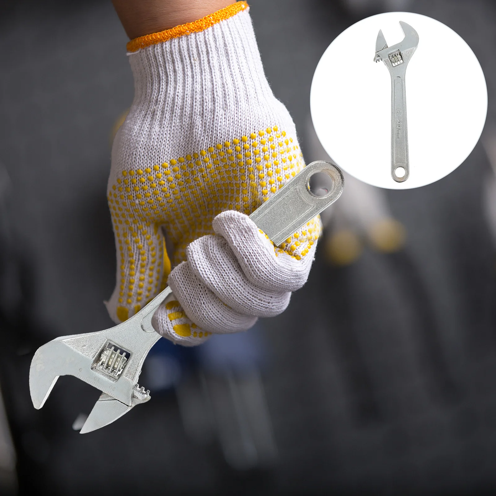 

Adjustable Wrench 8 Inch Flex Head Precision Machined Jaws Universal Rotation for Home Repair Hand Tools Supplies