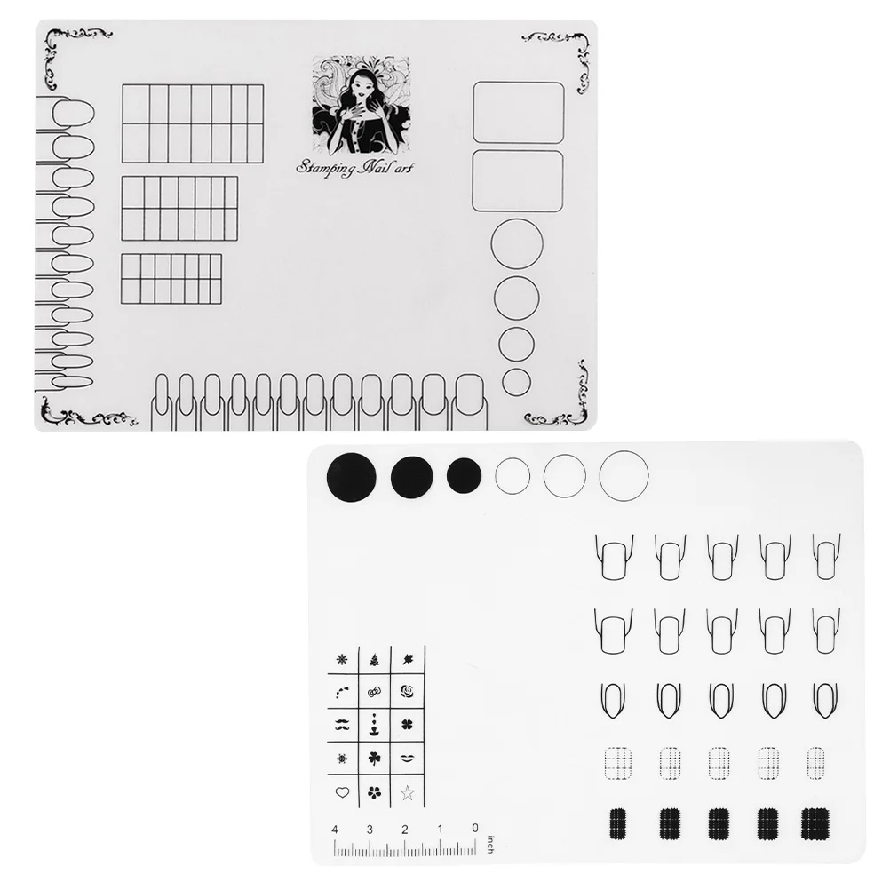 

2 шт., инструменты для раскрашивания ногтей, коврики «сделай сам», силиконовый маникюрный цветной тренировочный шаблон