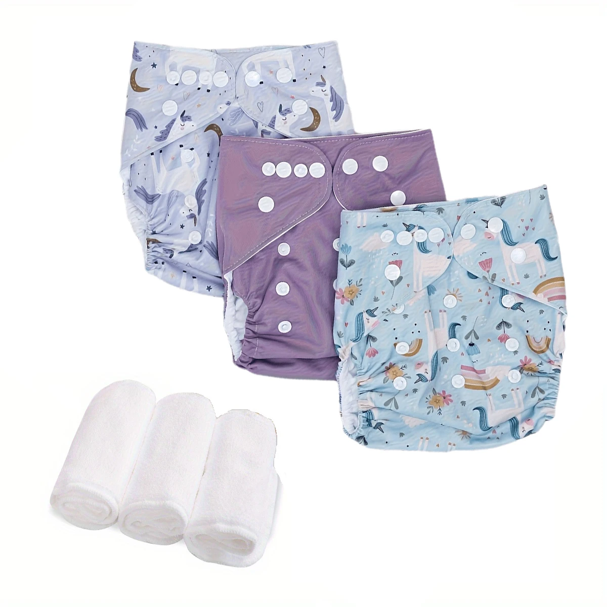 

Happyflute 3-15 кг 3 шт. карманный подгузник + 3 шт. вставка замшевая ткань внутренняя моющаяся и многоразовая впитывающая регулируемая крышка для детского подгузника