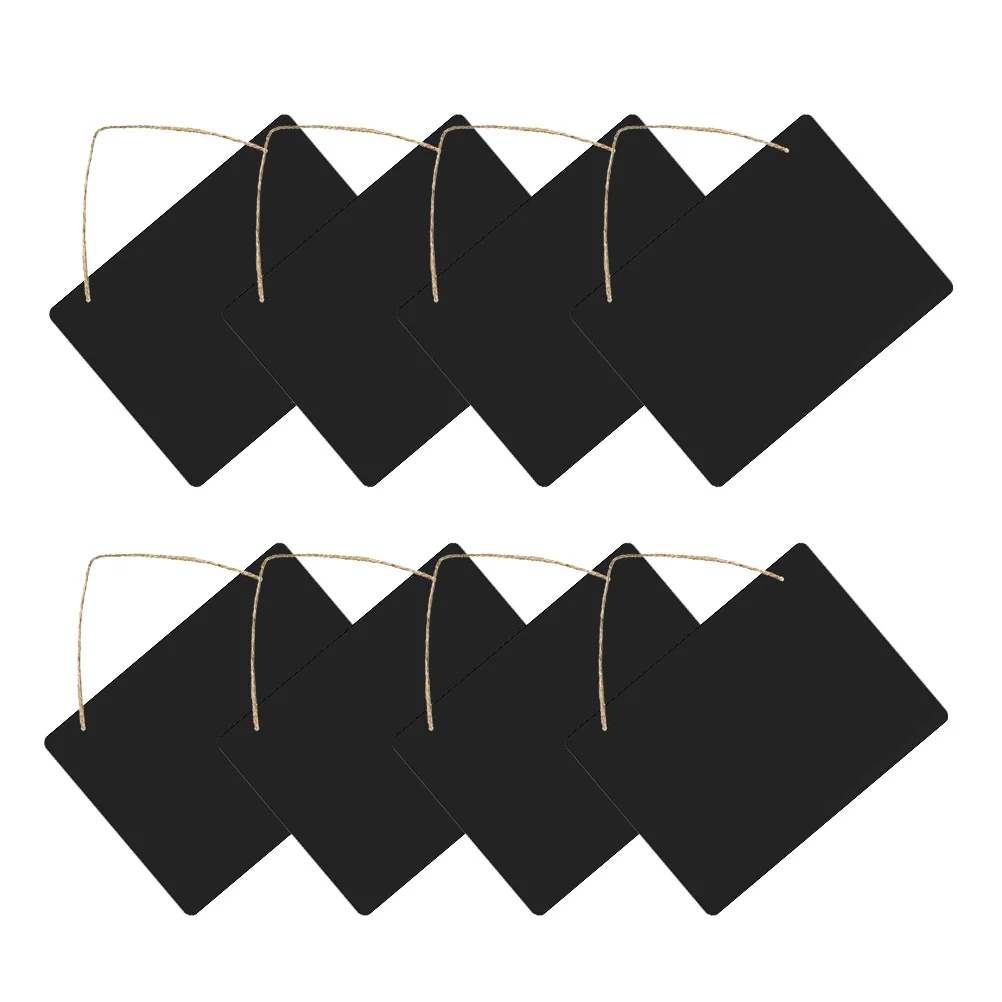 8Pcs Hanging Chalkboard with Rope Small Blackboard for Coffee Shop Office Home Use Wooden Message Board Display Sign