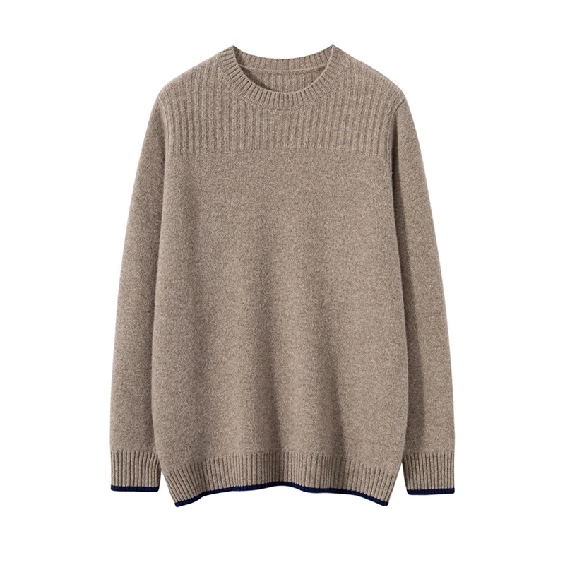 

Classic Man 100% Merino Wool Sweater New Style Autumn Winter O-neck Thick Warm Knit Pullover Tops Man Casual Pure Color Clothes