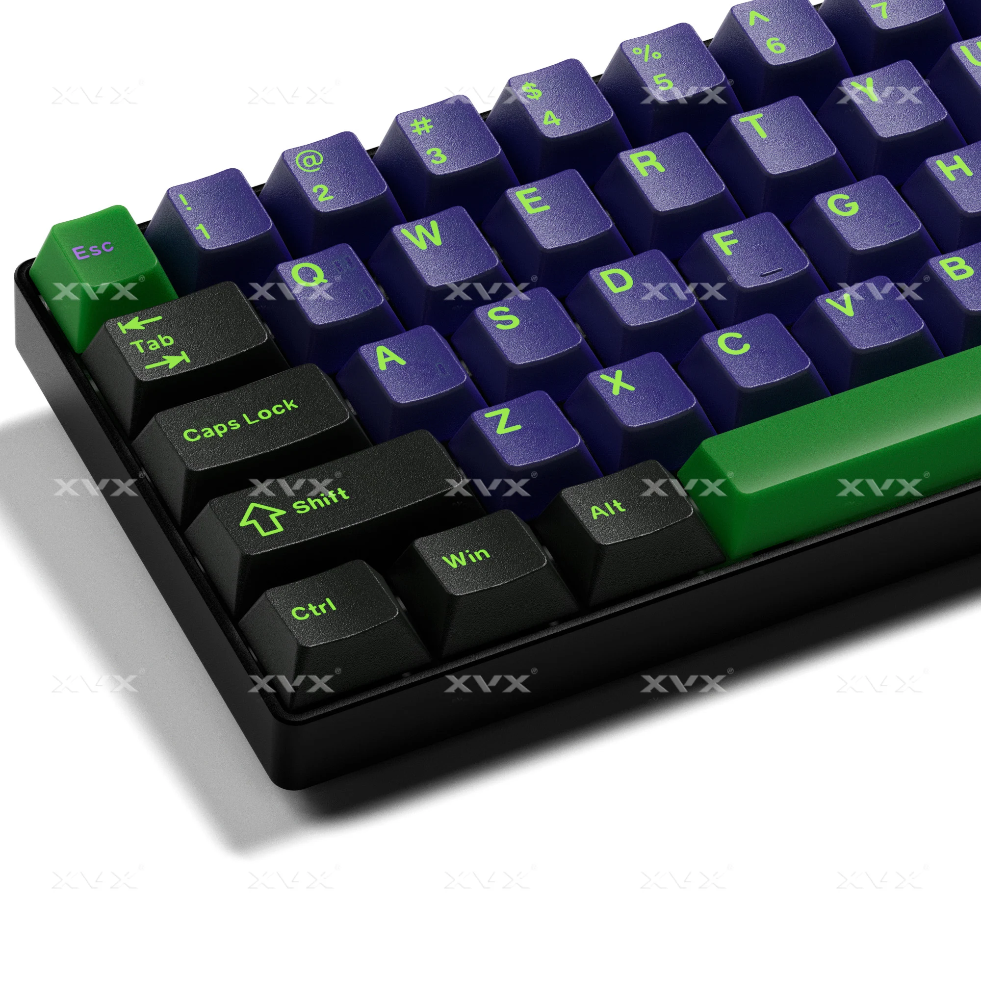 

XVX Purple Keycaps Double Shot Cherry Profile PBT Keycap129 Keys Keyboard Keycaps 60 65 75 100 Percent Compatibility MX Switches