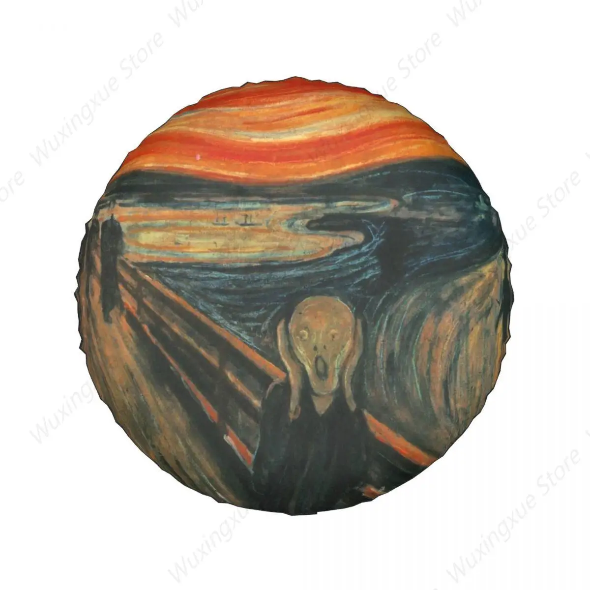 The Scream By Edvard Munch Spare Tire Cover for Jeep Hummer Famous Oil Painting Dust-Proof Car Wheel Covers 14