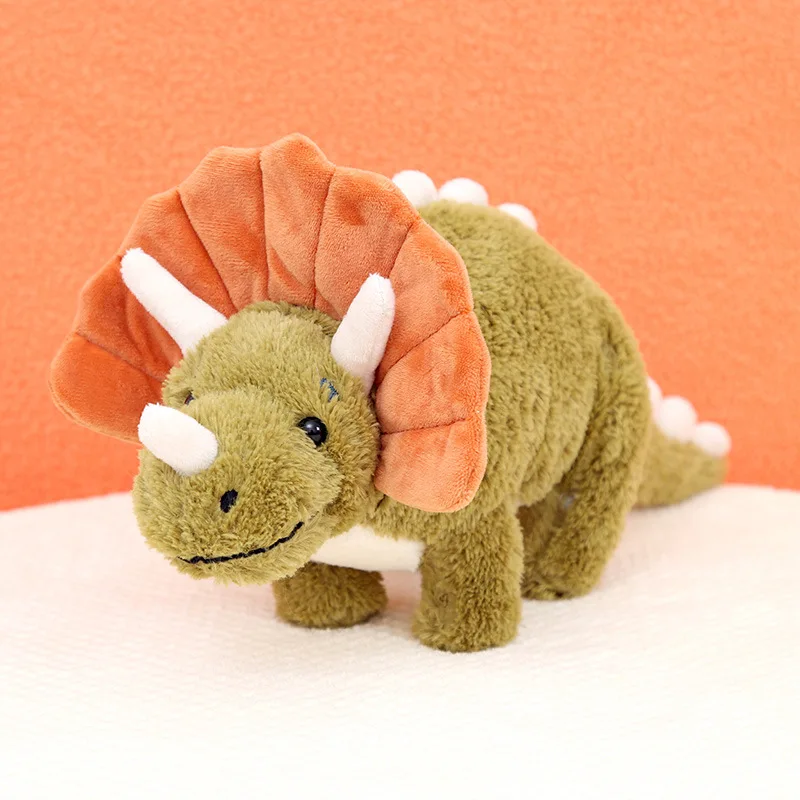 40cm verde triceratops dos desenhos animados dragão fofo dinossauros de pelúcia travesseiro macio pelúcia animal boneca presente do miúdo