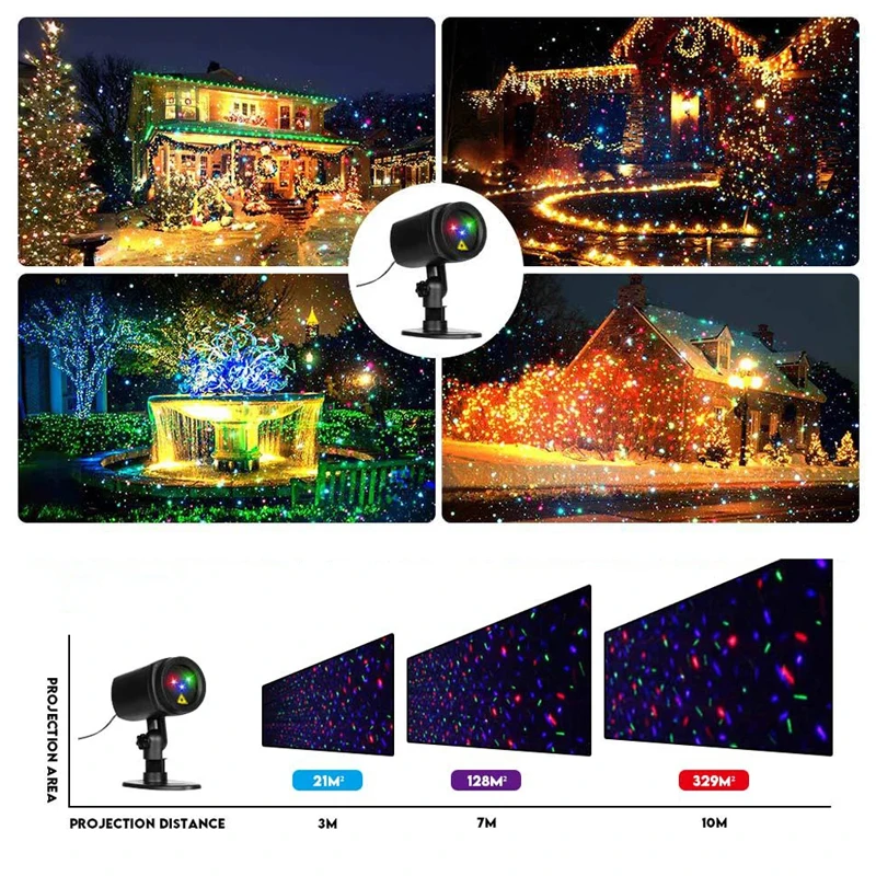 Outdoor IP65 Remote Starry Sky RGB Laser Lawn Light For Christmas DJ Party Home Yard Garden Stage Show Projector Landscape Lamps