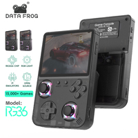 DATA FROG RG36 with RGB Lighting Effect Retro Handheld Video Game Console Linux System 3.5 Inch IPS Games Screen Portable Pocket