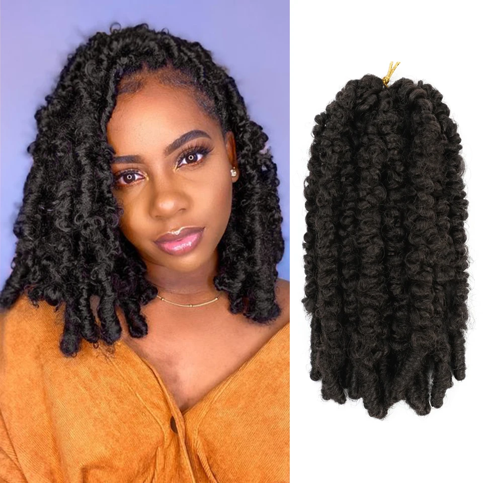 

Butterfly Locs Crochet Hair Soft African Faux Locs Braided Hair Extensions Natural Curly Synthetic Braiding Hair Passion Twist