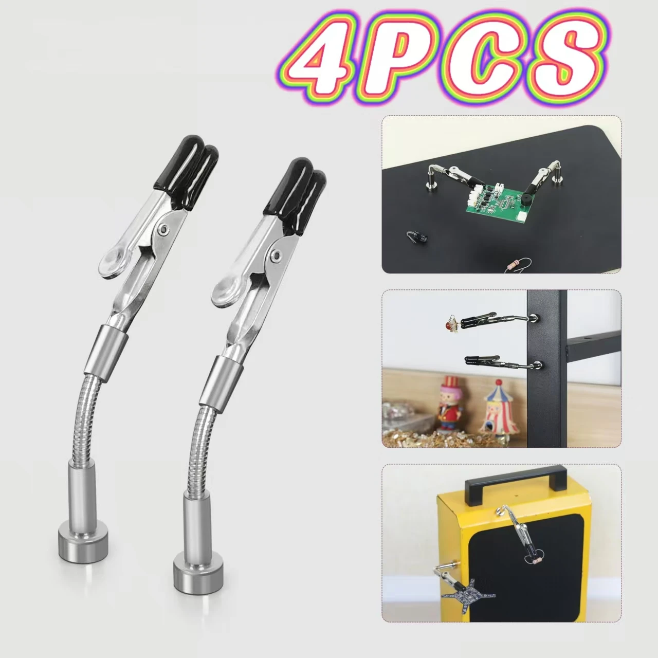 

Magnetic Mini Welding Flexible Arm PCB Circuit Board Fixer, Jewelry Making/Electronic Repair Soldering Tool with Alligator Clip
