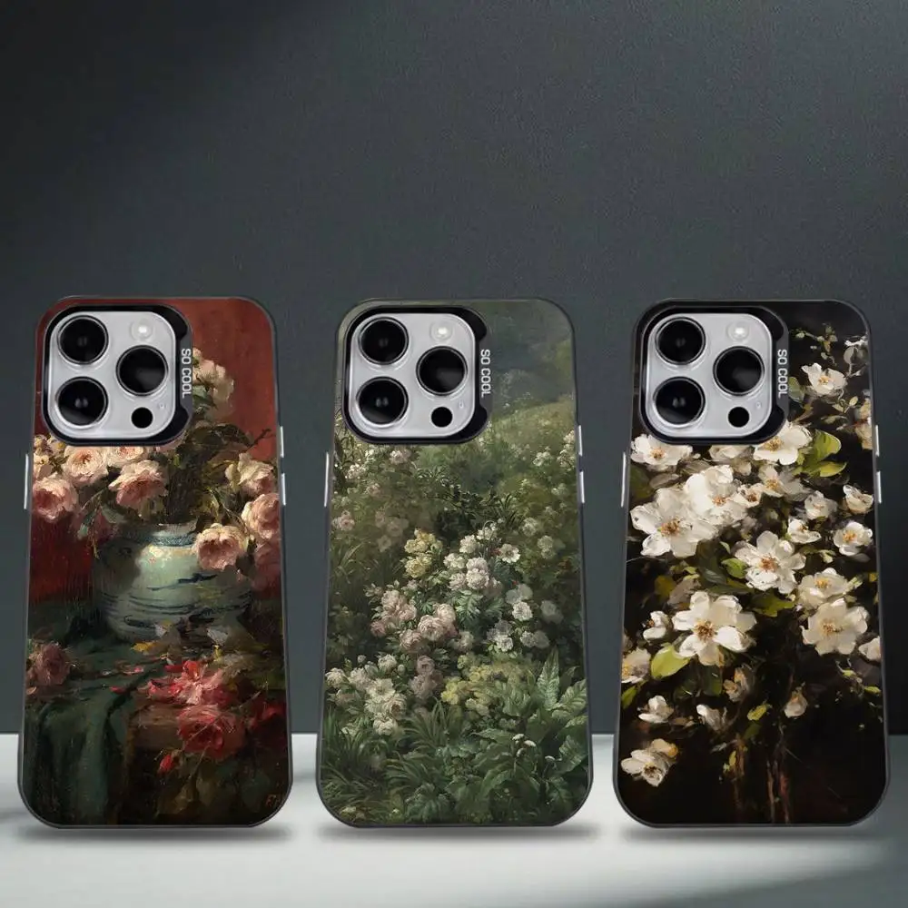 

Rose Art Oil Painting Phone Case For iPhone 17,16,15,14,13,12,11,Pro,Max,Plus,E,Air,Mini Black Tpu Cover