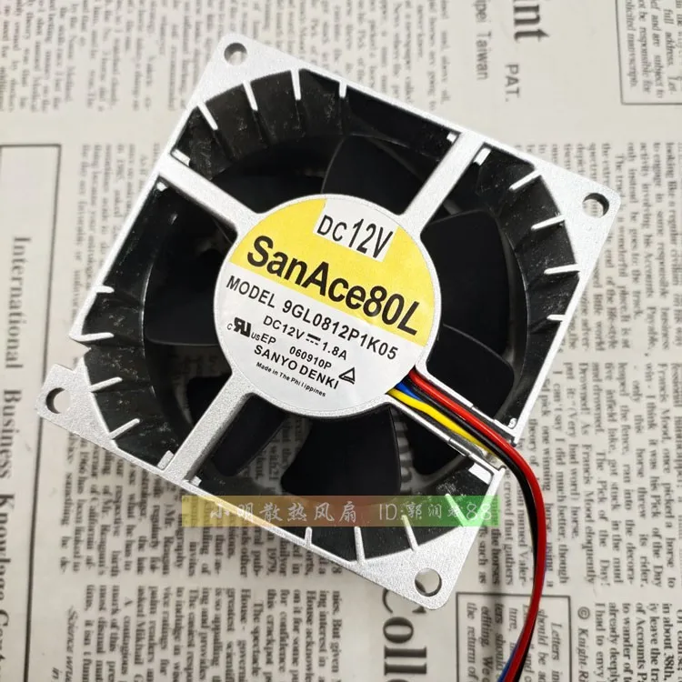 9GL0812P1K05 8038 12V 1.8A 8 CENTÍMETROS FÃ de METAL de ALTA RESISTÊNCIA À TEMPERATURA