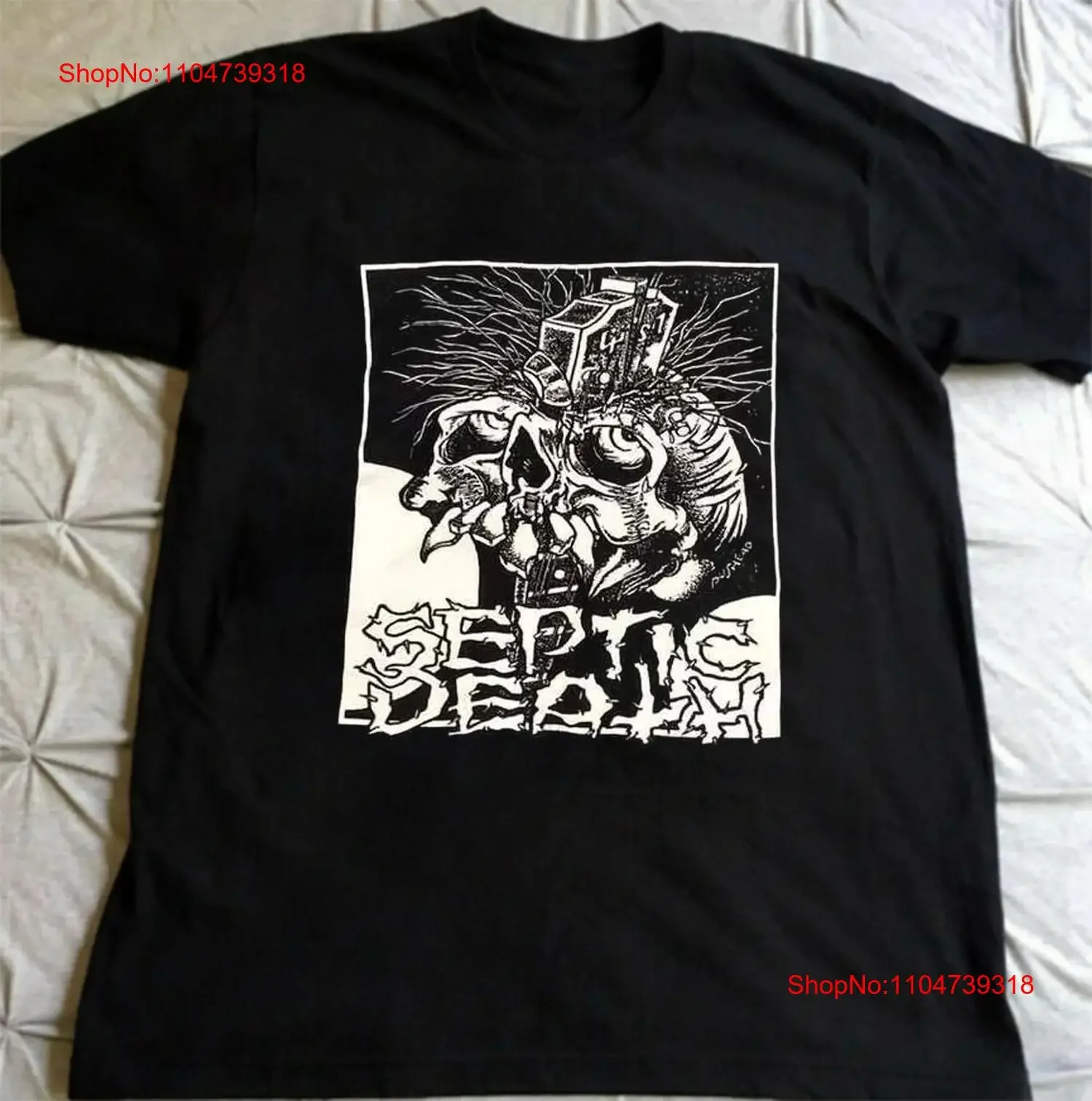 90s Septic Death Pushead For Fans S 5XL T Shirt NI65 vintage Washed Slightly Breathable Unisex Versatile Stretched Comfortable