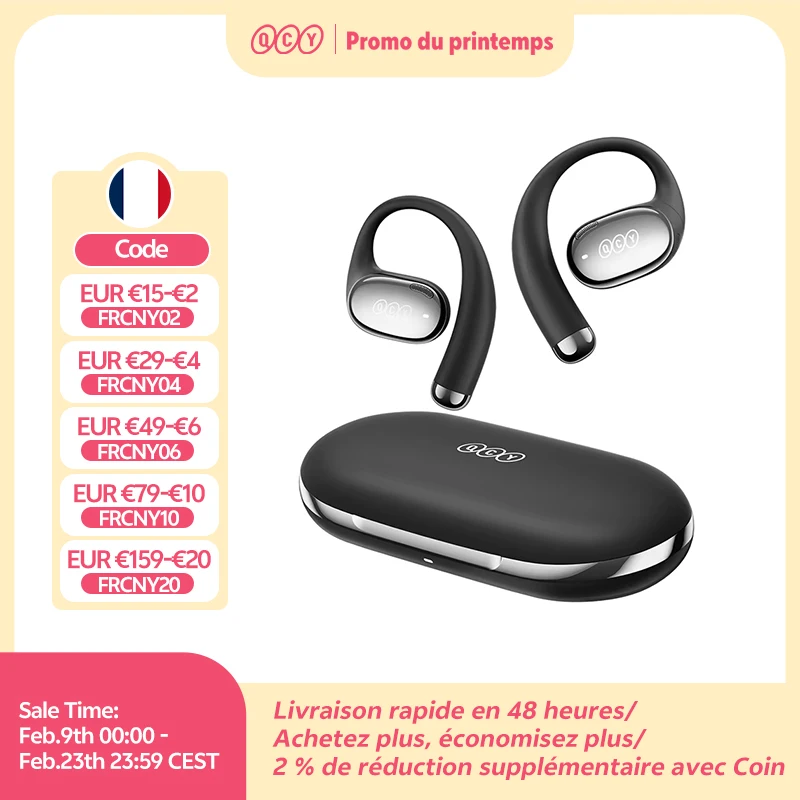 QCY Crossky R70 écouteurs sans fil à oreille ouverte haute résolution avec LDAC OWS écouteurs basse Boost Bluetooth 6.0 oreillette Sport écouteurs 52 heures