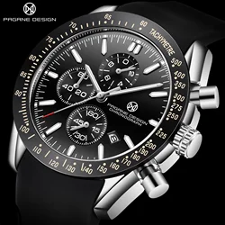 (PAGRNE) PAGANI DESIGN Men's Quartz Watches, Waterproof, Luxury, Business, Sapphire, Stainless Steel, Top, 2023, 45mm , 5140