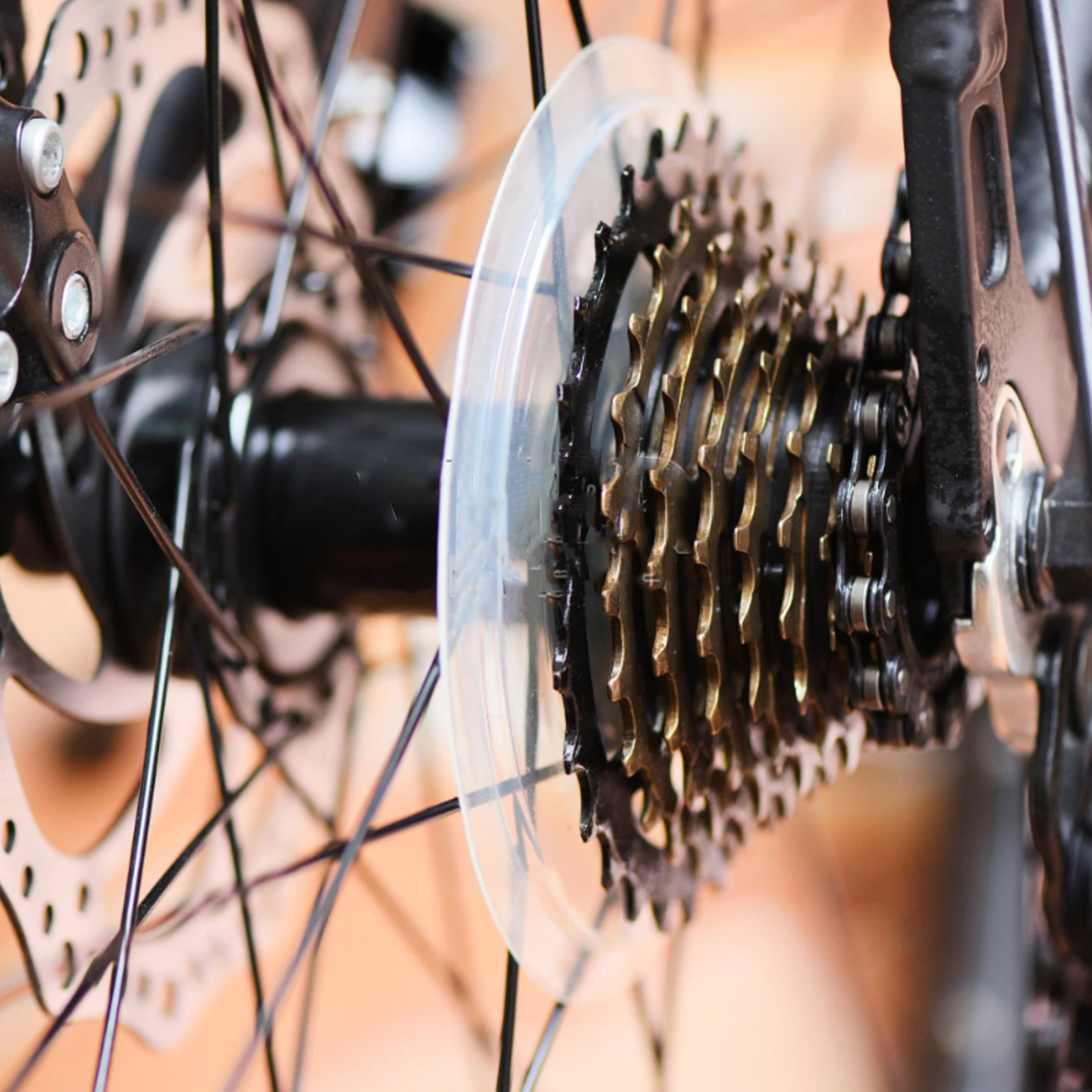 

4pcs Bicycle Flywheel Guard Protector 4-Claw Mountain Bike Transparent Cover Durable Plastic Mud Proof Cover For