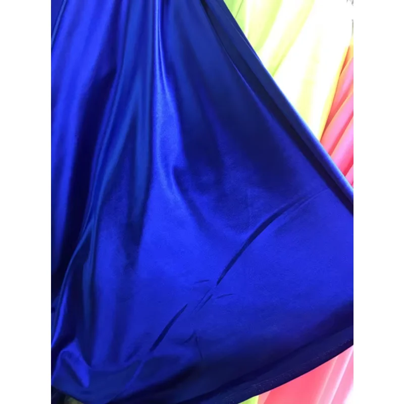 Four-sided Elastic Satin Fabric Glossy By The Meter for Dresses Clothes Cheongsam Sewing Soft Drape Opaque Plain Diy Stage Cloth