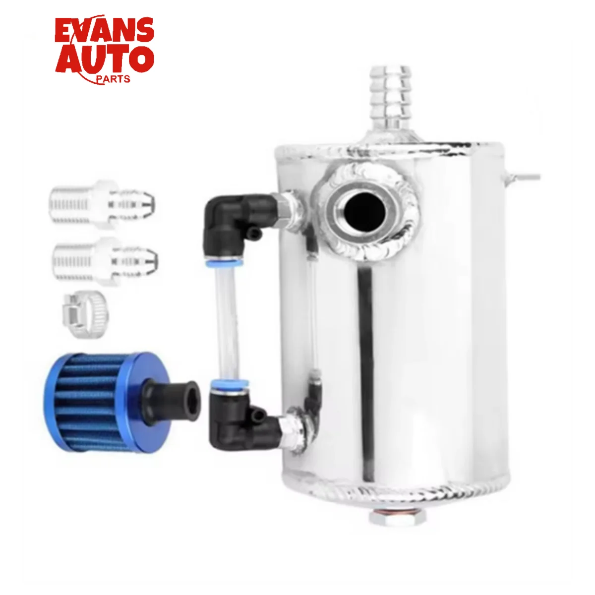 

Universal 0.5L Aluminum Car Oil Catch Tank Can Reservoir Breather Air Filter