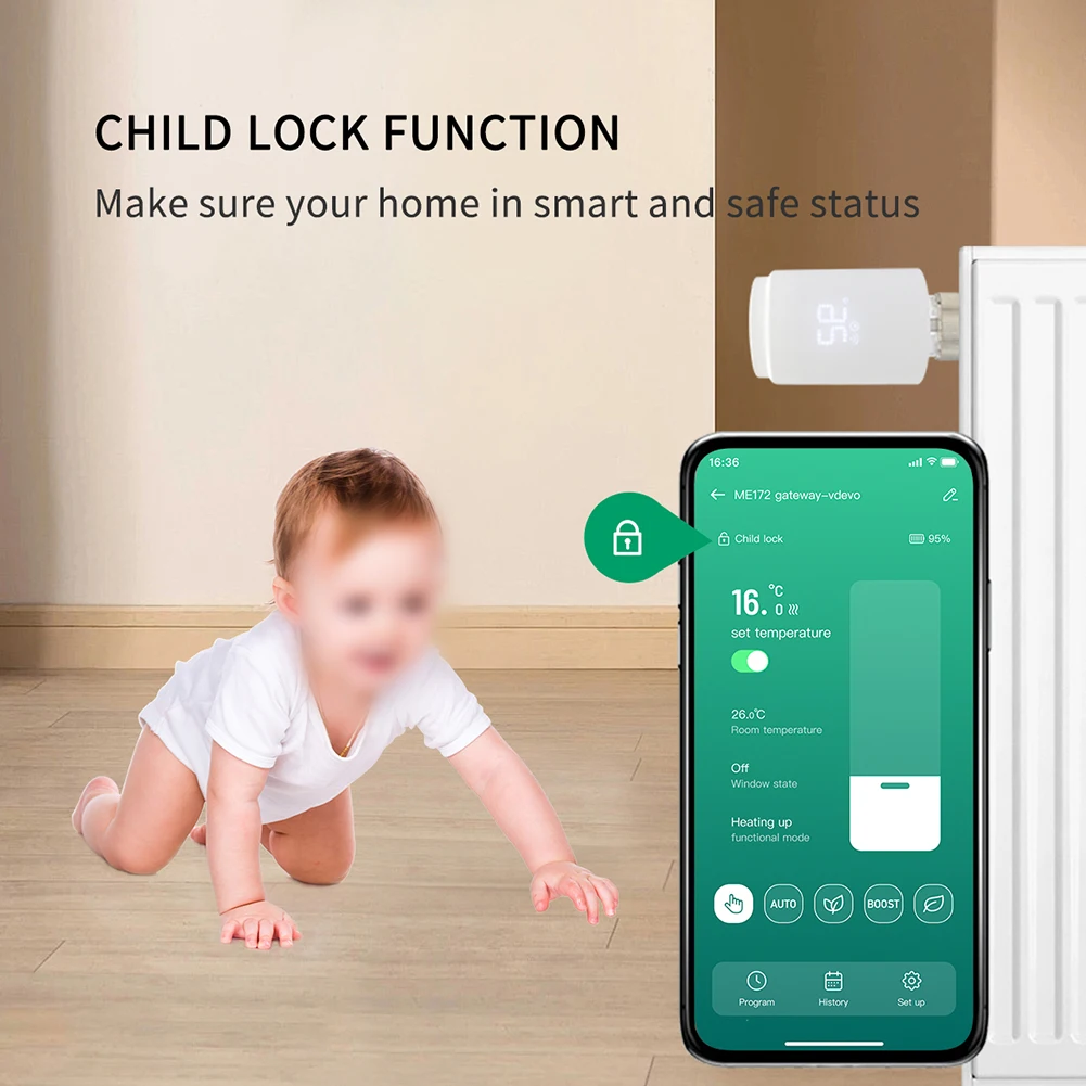 Sophisticated Radiator Heating Solution Programmable For ZigBee Valve that Enhances Comfort while Reducing Costs