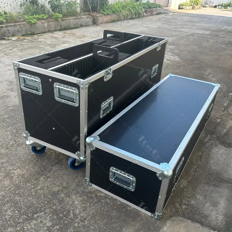 DUAL 32-55inch Universal Adjustable Size Plasma TV Transport Flight Case With Wheels