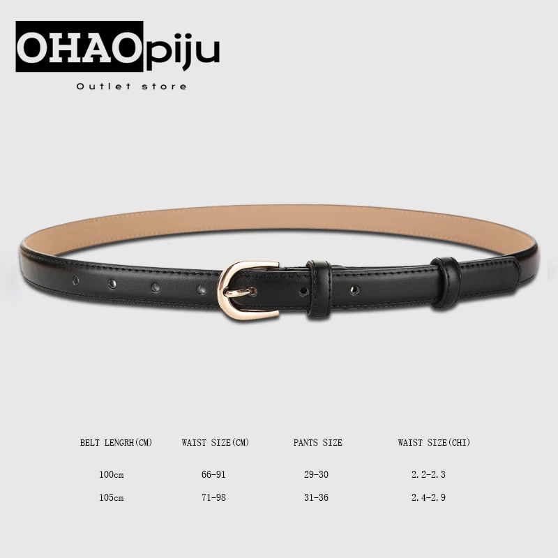 Women Belts  Leather Simple Metal Buckle  Girls Dress Jean Pants Waistband Belts for Lady Luxury Designer Brand