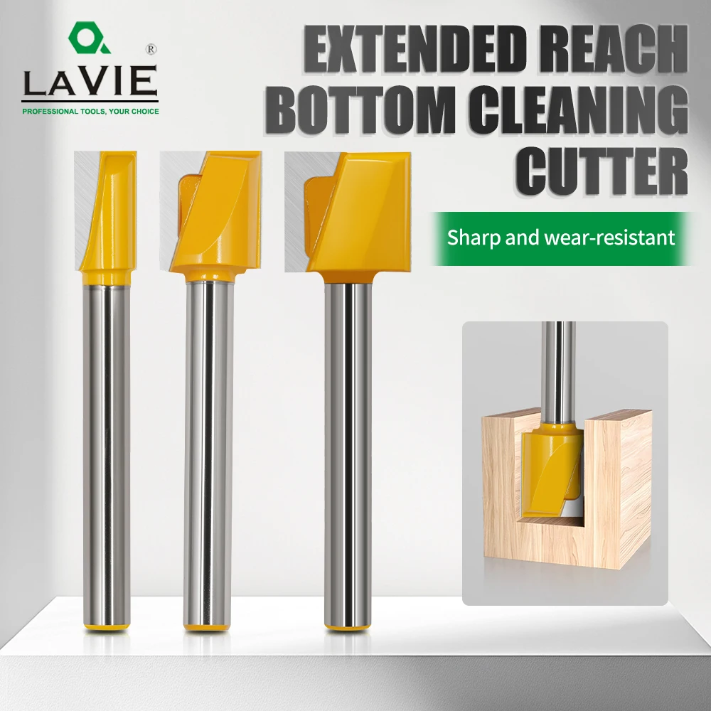

LAVIE 1pc 12mm Shank Extension Long Bottom Cleaning Bit Router Bits Woodworking C12006T4AY