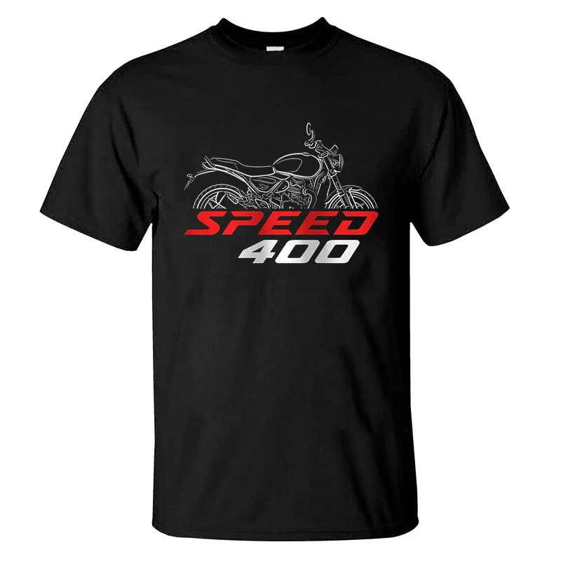 2024 Men T Shirt Casual Triumphs Speed 400 T-shirt 2024 Graphic Summer Short Sleeves 100% Cotton S-3XL Cool Tee