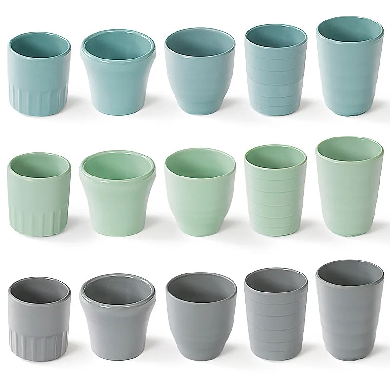 6 PCS Reusable Melamine Water Cup Durable Bathroom Tooth Rinsing Cup Solid Color Unbreakable Drinking Mug Kitchen Accessory