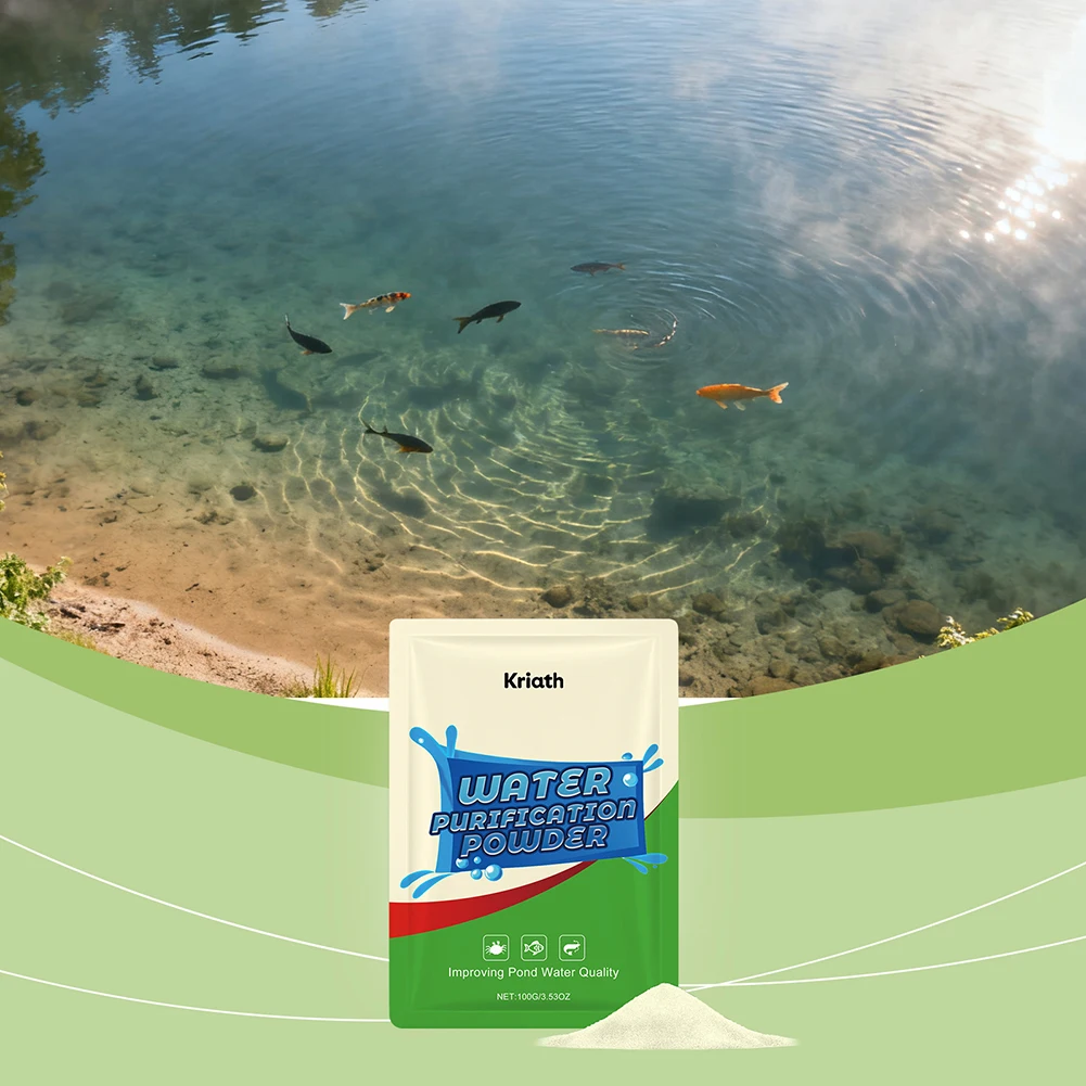 Polvo para el Cuidado de la Calidad del Agua, Control Natural de Algas, Tratamientos para Estanques, Seguro para Peces, Reduce la Lodosidad, Equilibra el Ecosistema del Estanque, Reduce los Olores