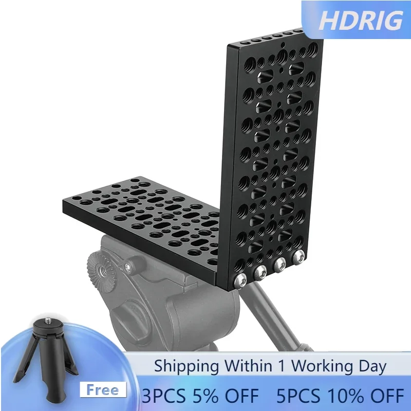 

HDRIG L-Shaped Bracket with Cheese-Style Extension Mounting Plate for Tripod / Slider or Camera Rig Photograpy Studio