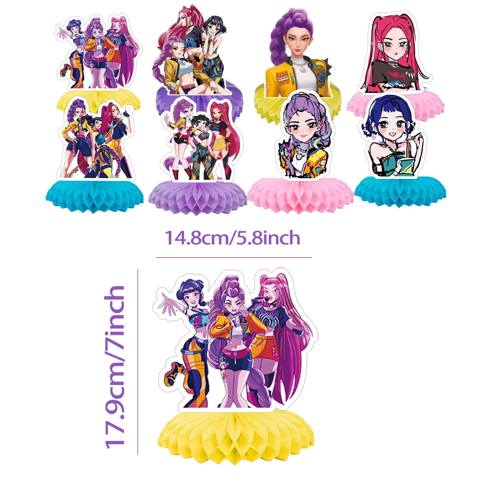 Anime-Mädchen Lumi Mila Zoi Hexenjäger Waben-Tischdekoration für Geburtstagsfeiern Tisch-Ornamente Geschenk – Detail 13