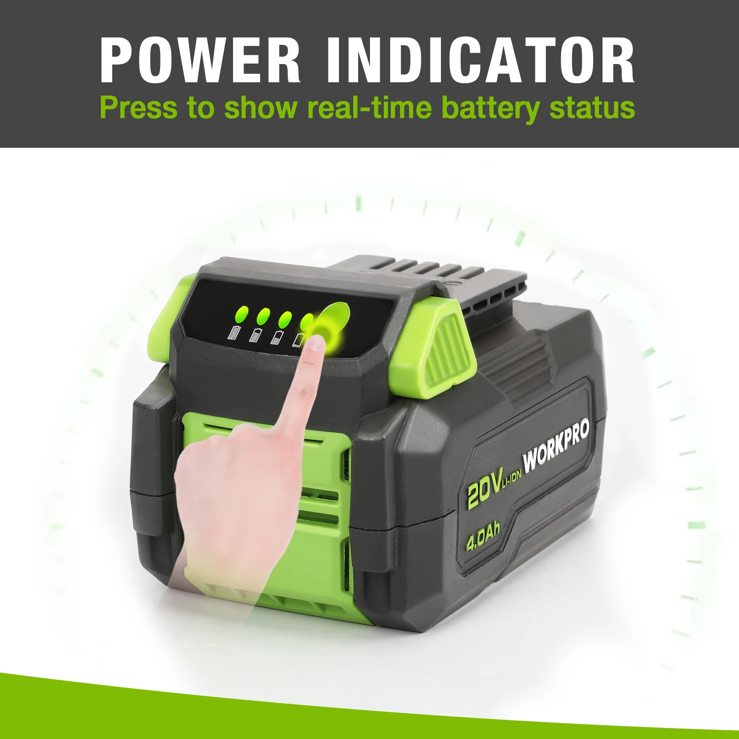 WORKPRO 20V 2.0Ah/4.0Ah  12V 2.0Ah Lithium-ion Battery Power Tool Accessories Battery Pack