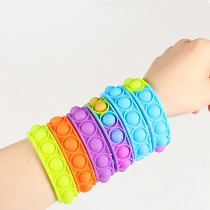 10/30PCS Toys Pop Bracelet Party Favors Bubble Bracelets Push Poping Sensory Stress Reliever Toys for Kids Children Gifts