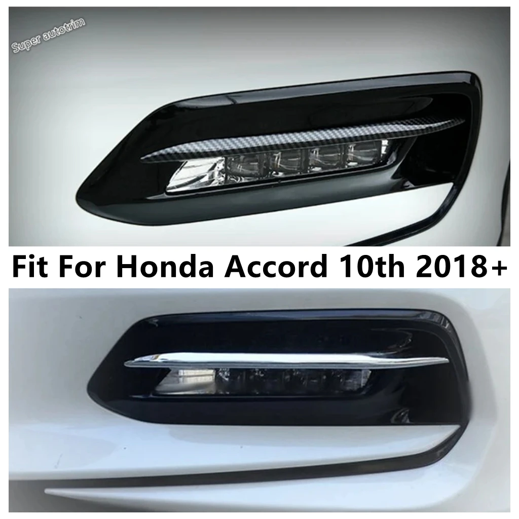 

Car Front Fog Lights Lamps Eyebrow Strip Decoration Cover Trim For Honda Accord 10th 2018 - 2022 ABS Chrome Accessories Exterior