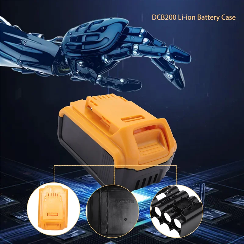 

New Shown-DCB200 Li- Battery Plastic Case PCB Charging Protection Circuit Board Shell For 18V 20V DCB183 Li- Batter