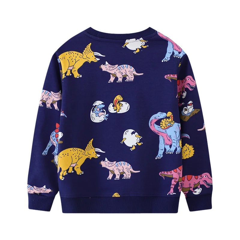 Jumping Meters 2-7T Dinosaurs Boys Girls Sweatshirts For Autumn Spring Long Sleeve Baby Clothing Toddler Hooded Kids Shirts