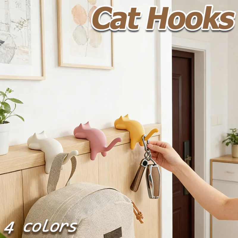Cat Backpack Hook Office Desk Edge No Marking No Punching Student Desk Side Multifunctional Bag Hanger for School