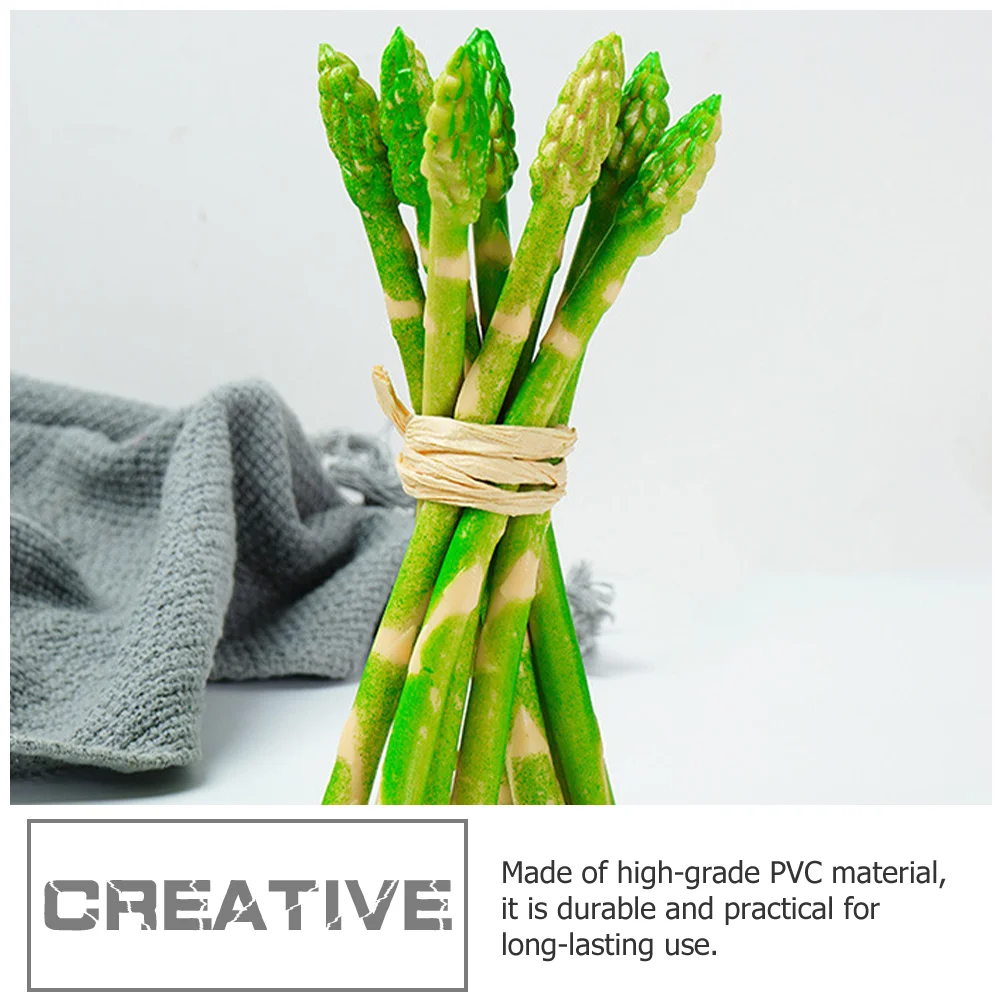 5 Pcs Simulated Asparagus Home Decoration Fake Prop Models Food Pvc Artificial Lifelike Vegetable