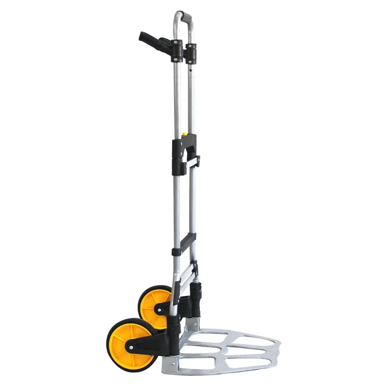 Portable 120 Kg Capacity 2-wheel Mobile Portable Aluminium Folding Trolley Trolley with Retractable Handle for Travel