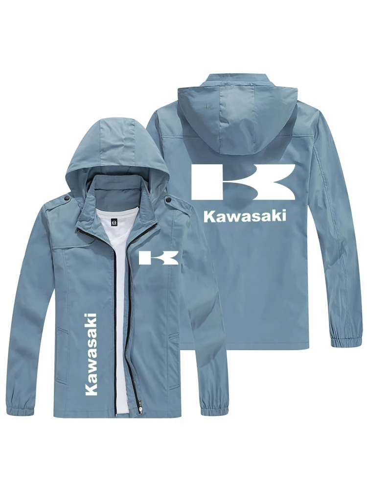 

European and American new Kawasaki men's foreign trade sports printed jacket, casual men's fashion motorcycle riding windproof j