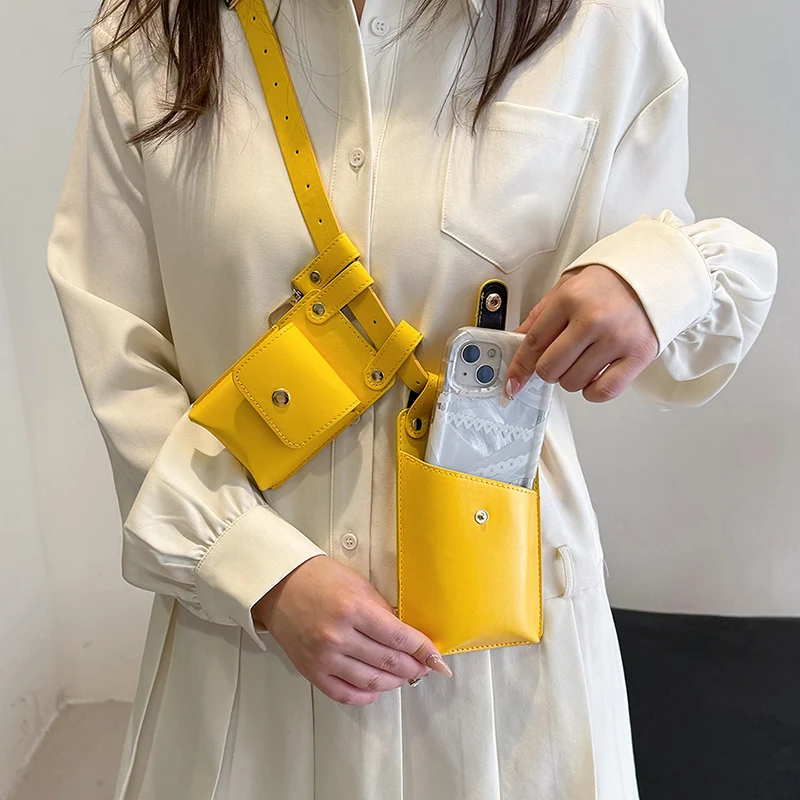 Women Brand Fanny Pack Fashion Leather Belt Bag Kidney High Capacity Waist Bags Waterproof Multi-pocket Waist pack Banana Bag