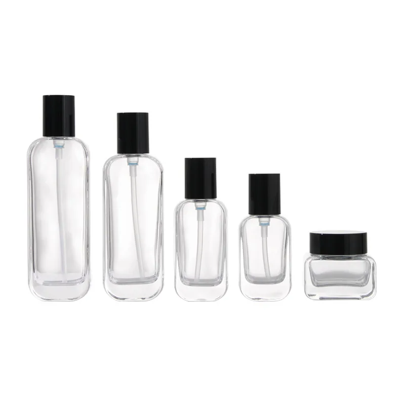 

7Pcs 30/50g Cream Jar 20ml 30ml 50ml 100G 120G Lotion Pump Bottle Skin Care Essence Bottle Empty Clear Glass Cosmetics Container