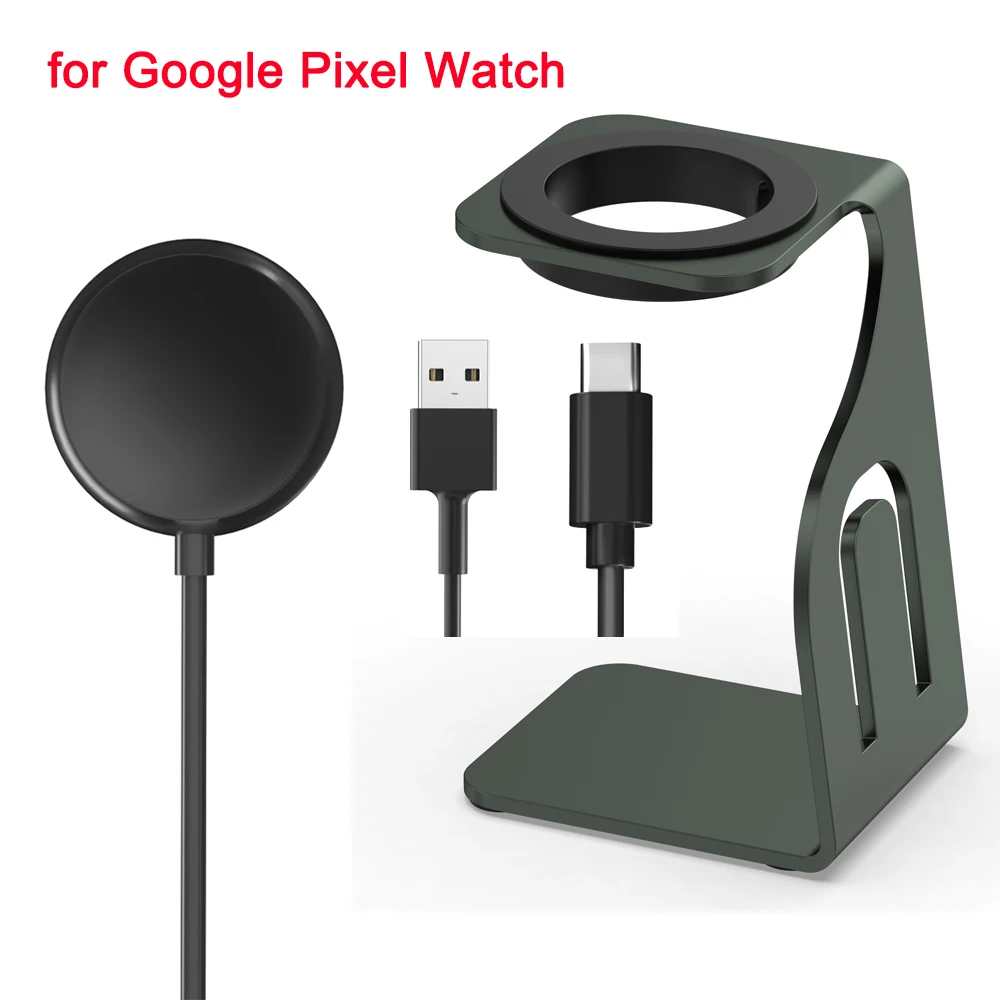 Metal Charger Stand for Google Pixel Watch 1 Wireless Charging Station Dock Base Non-Slip Holder for Google Smartwatch Charger