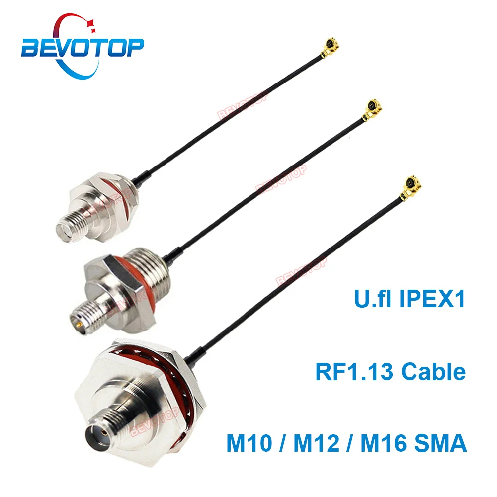 

10 шт./партия RF1.13 кабель M10 / M12 / M16 SMA / RP-SMA Женский к u.FL IPEX1 Женский Удлинительный кабель антенны RG1.13 SMA IPEX кабель