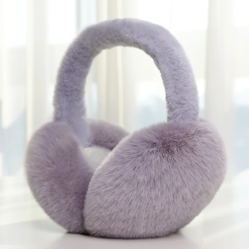 Warm solid adjustable fluffy winter earmuffs factory direct