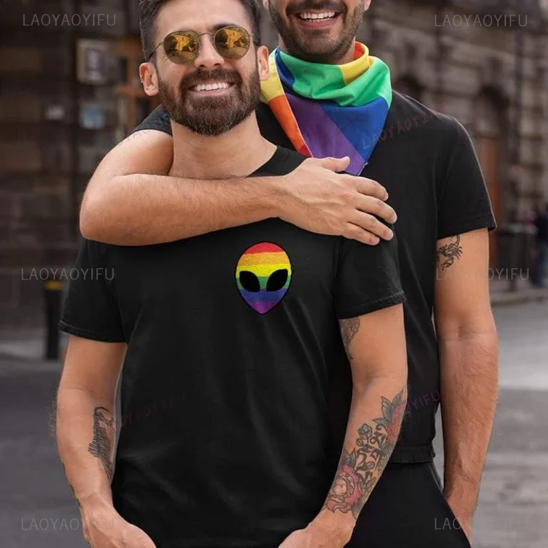 Pride Month Tshirt Love Is Love Gay Mens Equality Rainbow LGBTQ Cotton T-shirt Summer Woman Man High Quality Cotton Tops Couple