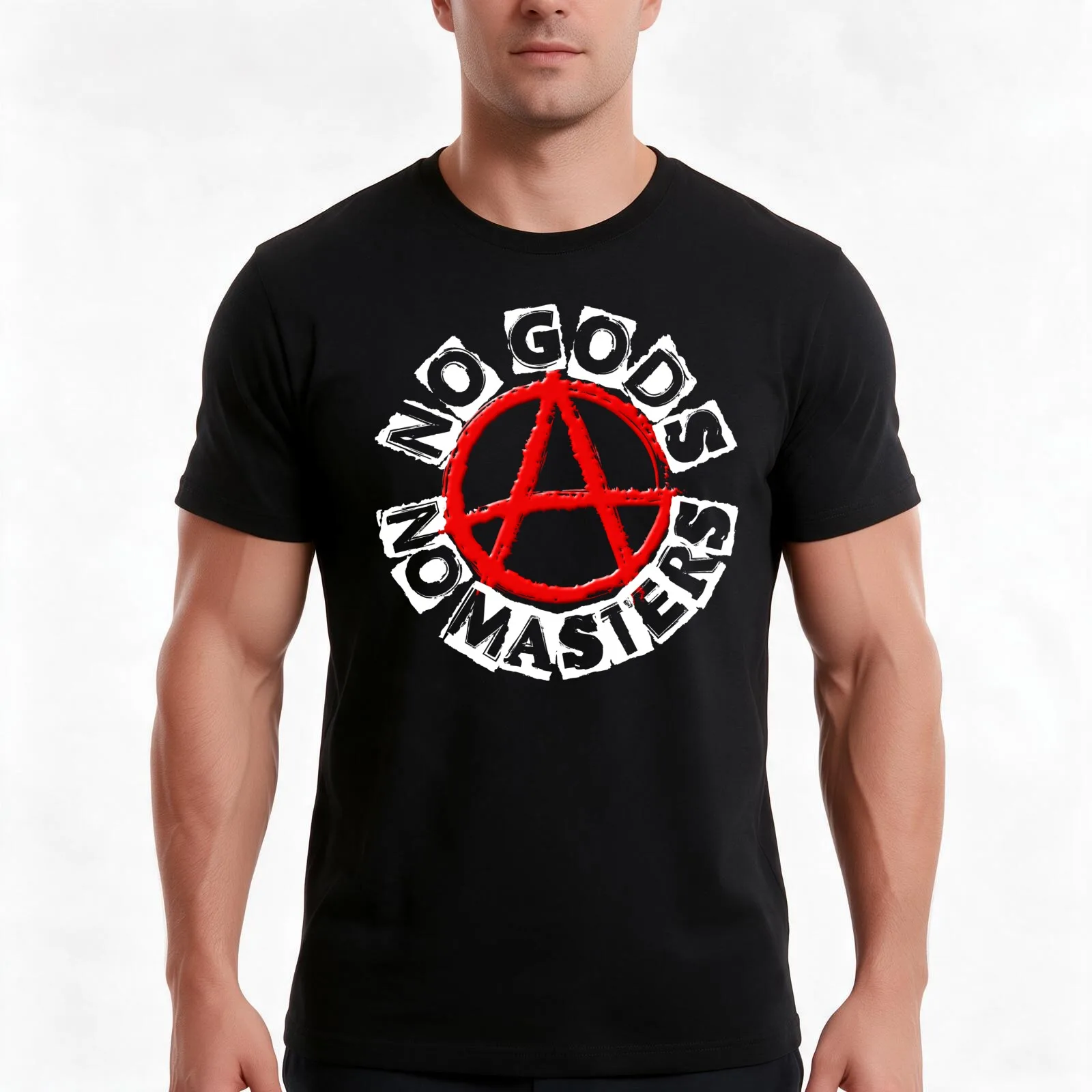 No Gods No Masters T-Shirt, Summer Casual Cotton Tee, Oversized Streetwear Tops, Vintage Graphic Print, Loose Fit Short Sleeve