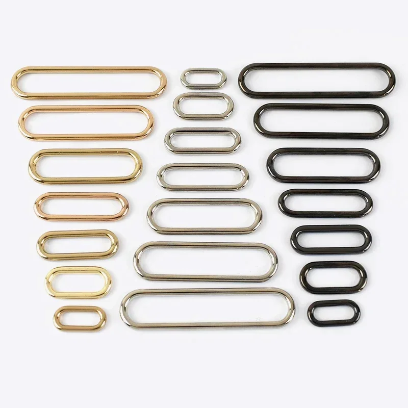 10/20Pcs 15mm-60mm O Ring Metal Oval Buckles Shoes Clasp Egg Button Bag Strap Connect Rings Adjust Hook Accessories for Handbags