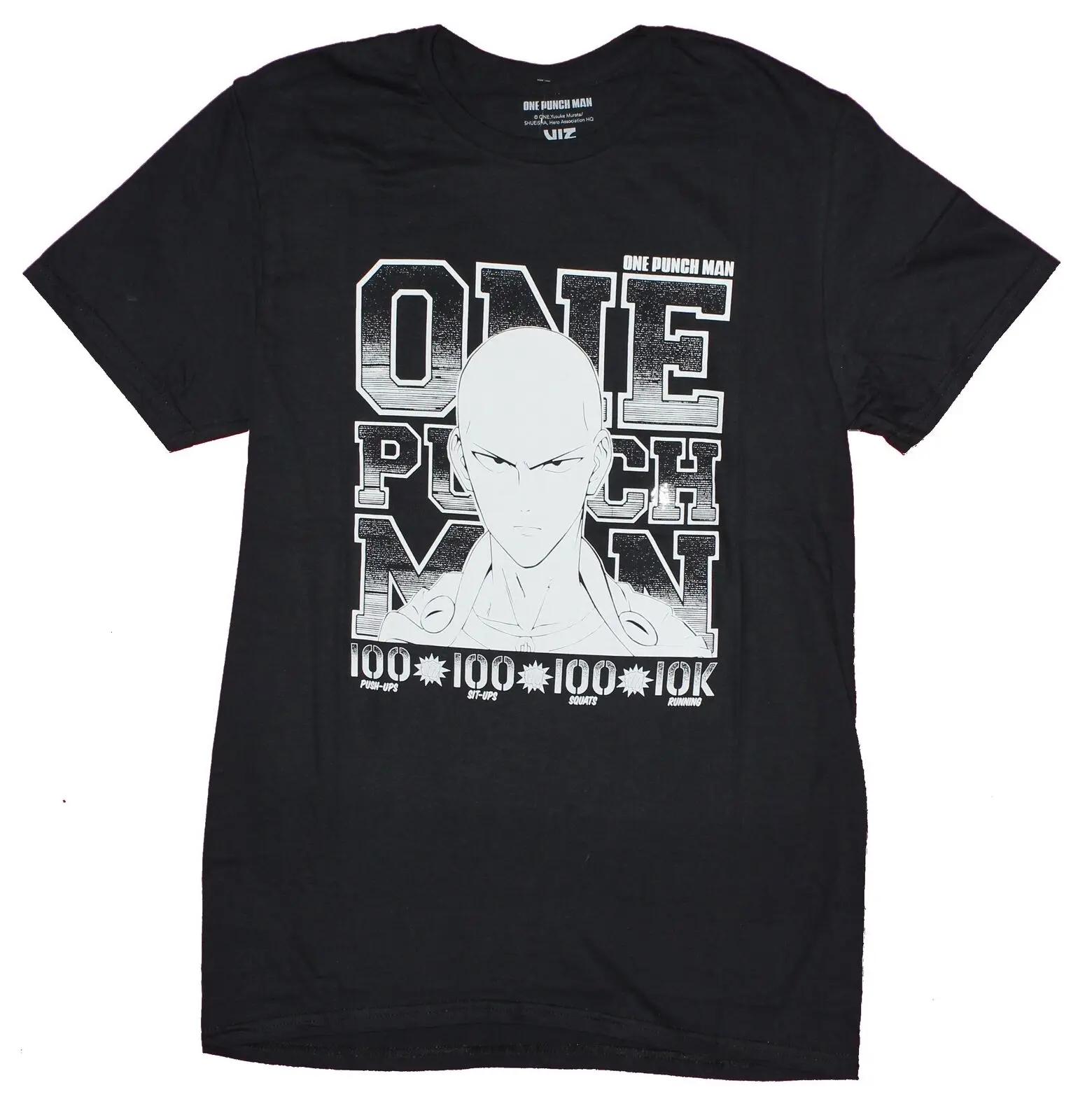 

Мужская футболка One Punch Man, серьезная Сайтама, изображение упражнений