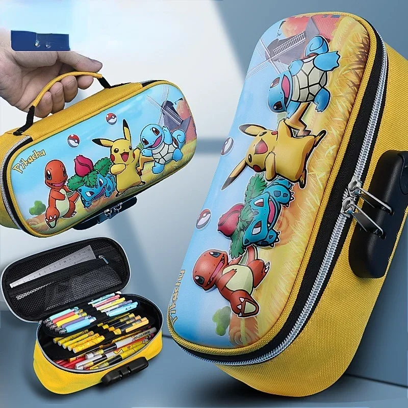 pokemon-anime-periferico-caneta-saco-pikachu-senha-bloqueio-caixa-de-papelaria-bonito-caneta-saco-grande-capacidade-3d-estereo-lapis-caso