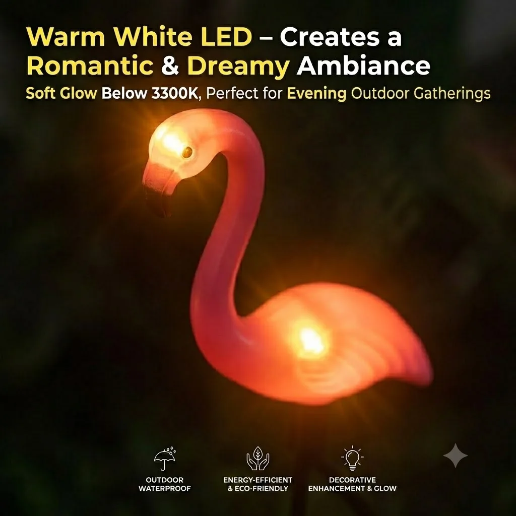 Solar Powered Flamingo Garden Lights Outdoor LED Lawn Pathway Decoration Light view 5